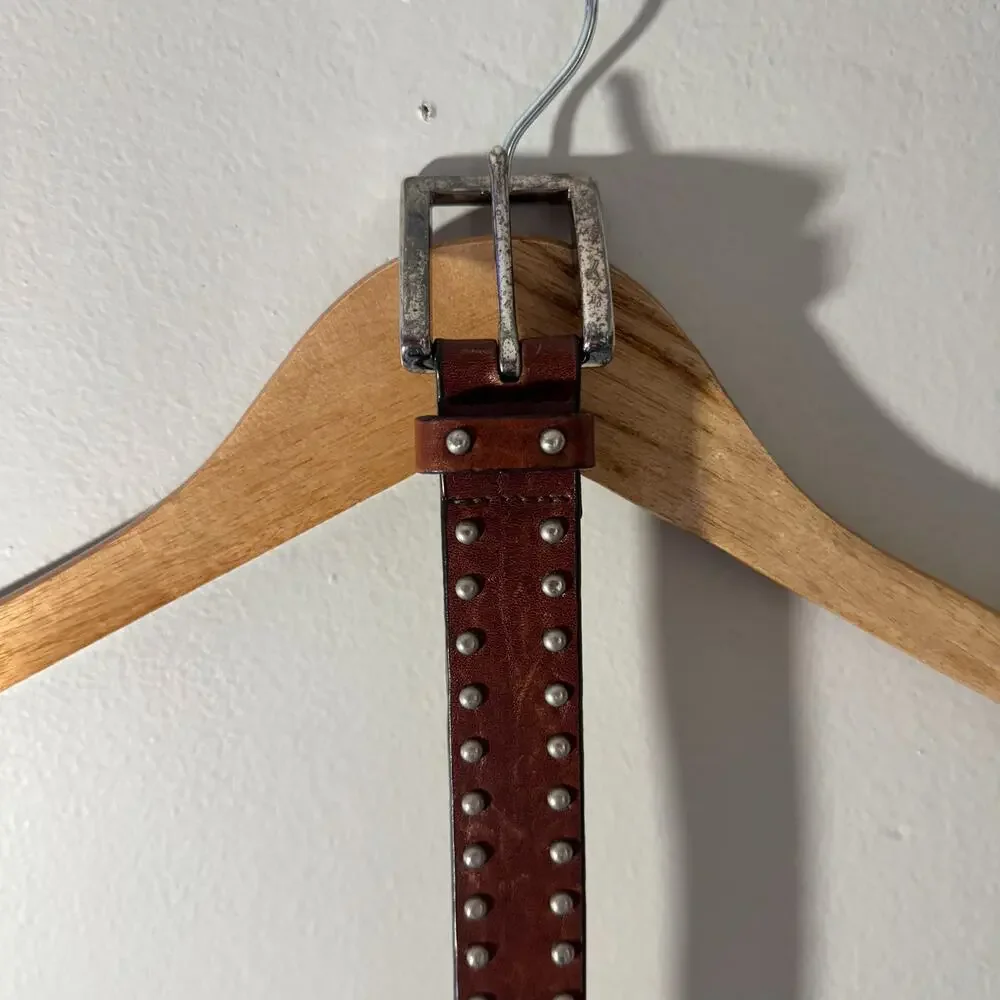 Vtg Barse Studded Brown Leather Belt Western Cowgirl Core Rockstar Girlfriend M